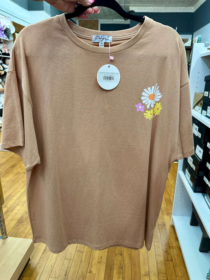 Neutral Flower Graphic Tee