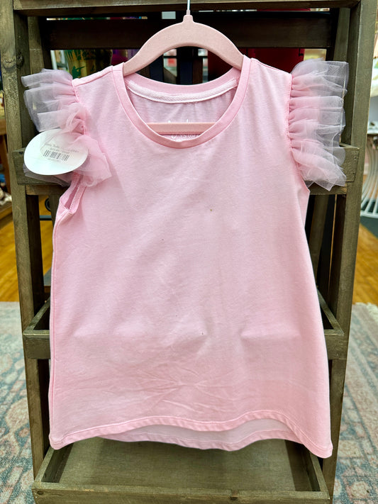 Girls Tulle Ruffle Shirt