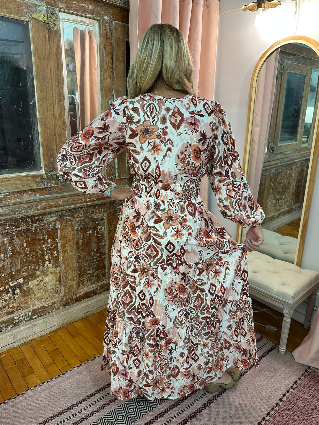 Long Sleeve Woven Maxi Dress