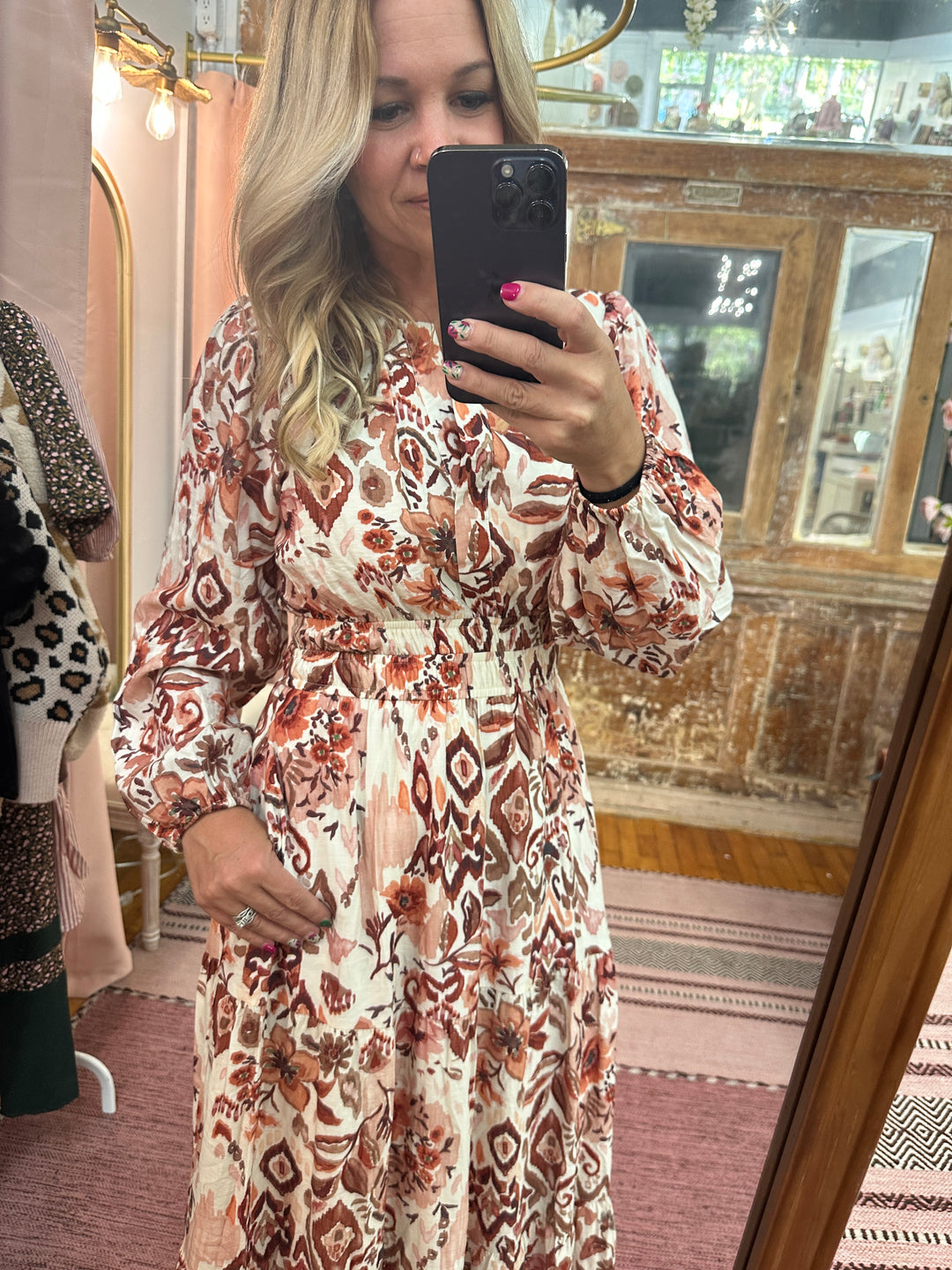 Long Sleeve Woven Maxi Dress