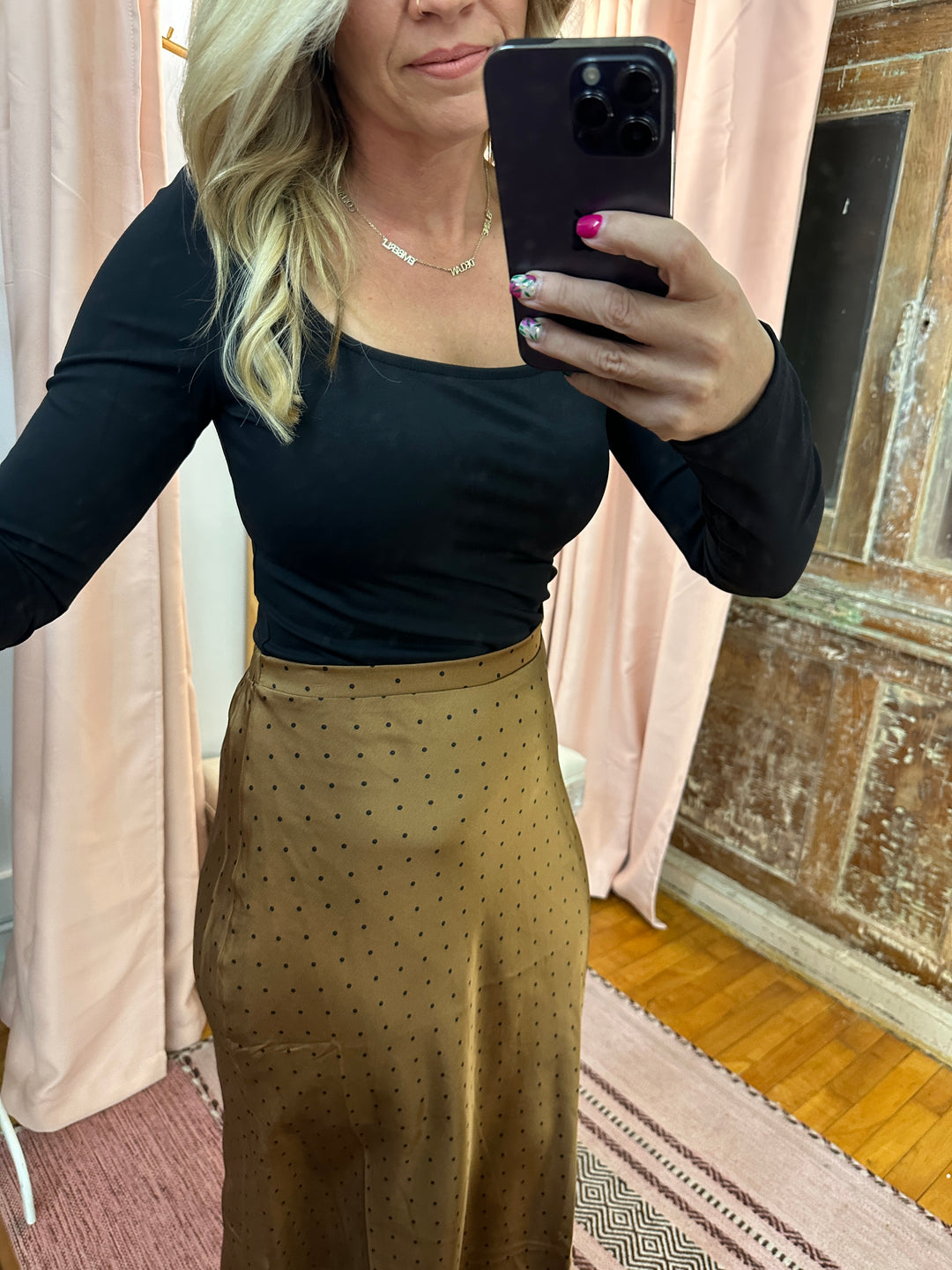 Fitted Square Neck Long Sleeve Athleisure Top