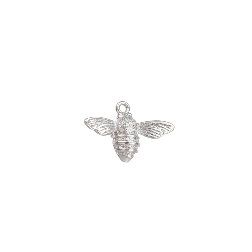 Silver Bumble Bee Charm