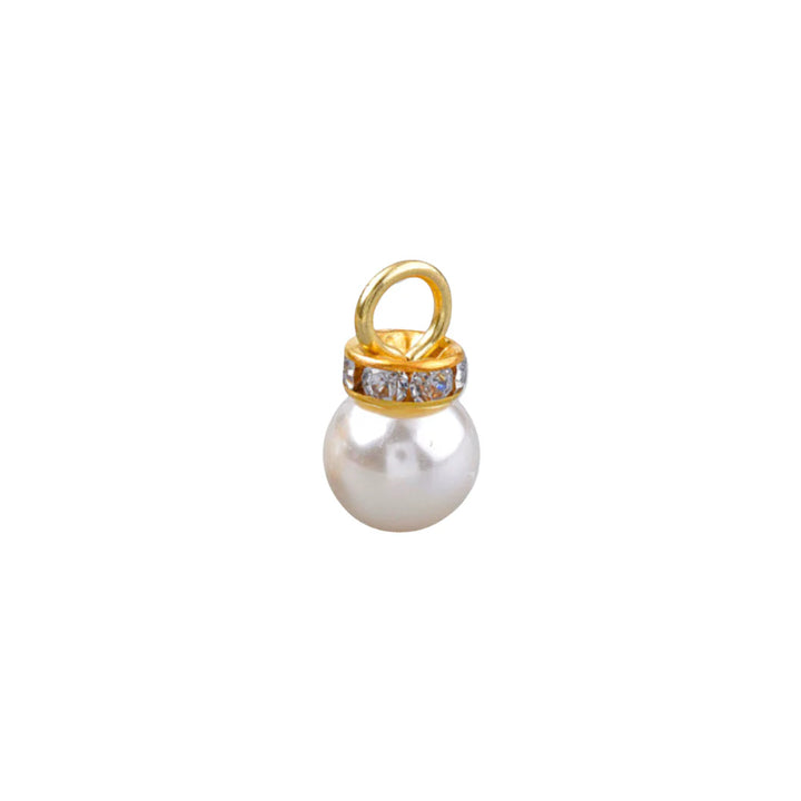 Gold Pearl and Rhinestone Collared Charm