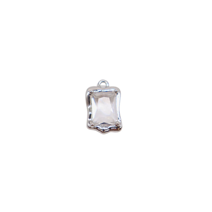 Silver Mirror Glass Frame Charm