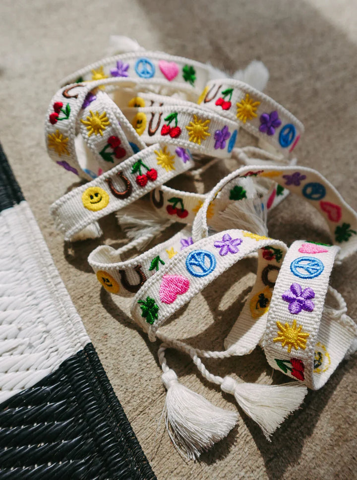 Lucky Icon Embroidered Bracelet