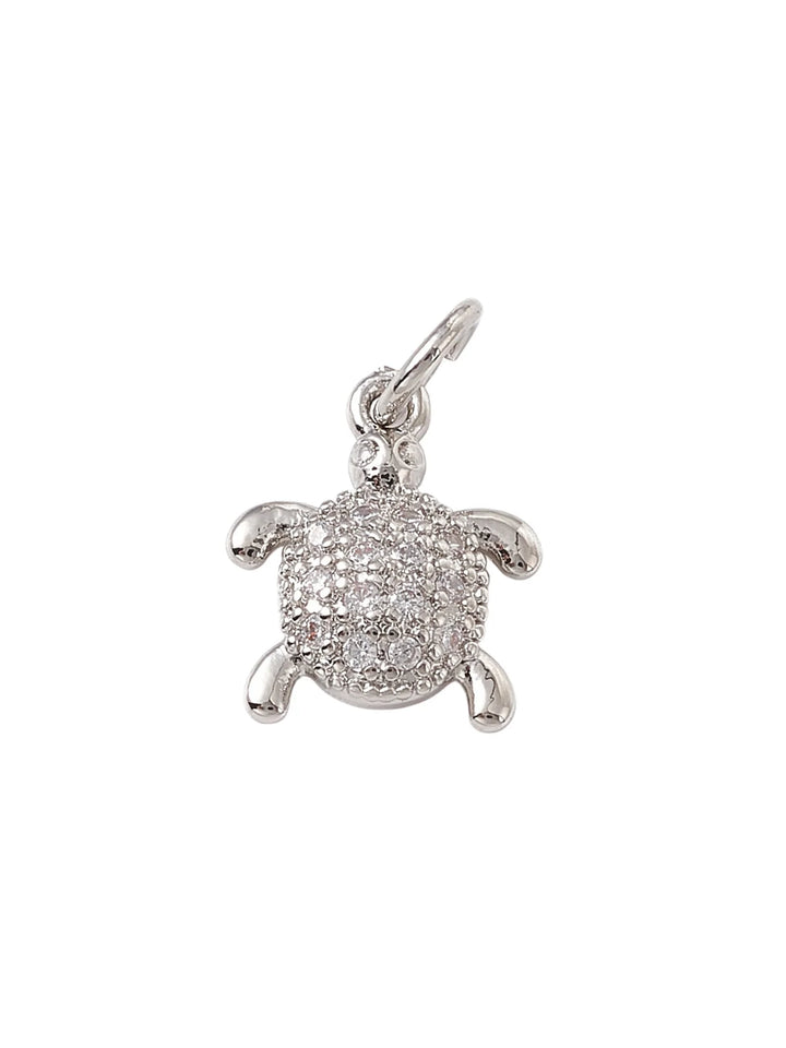 Silver Crystal Sea Turtle Charm