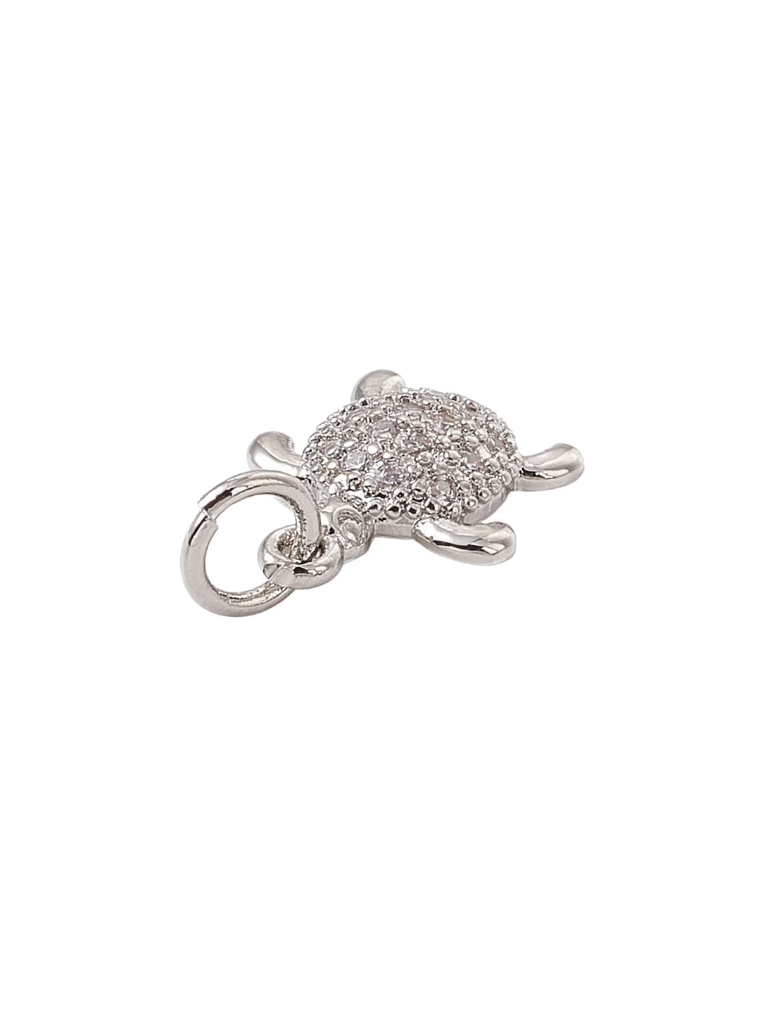 Silver Crystal Sea Turtle Charm