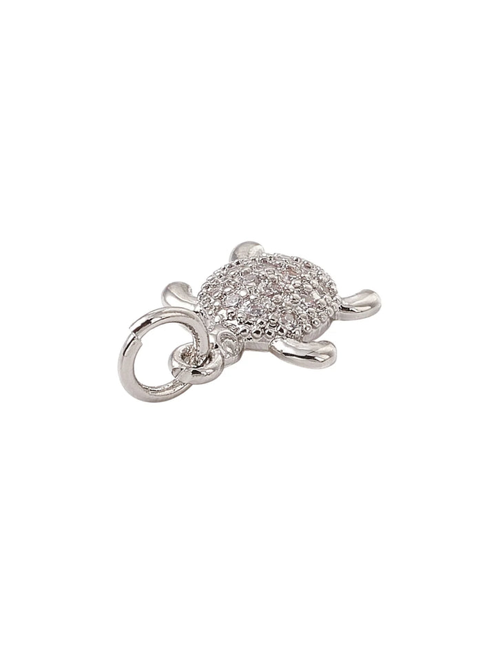 Silver Crystal Sea Turtle Charm