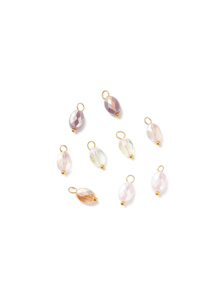 Gold Sea Glass Iridescent Glass Charms | Assorted
