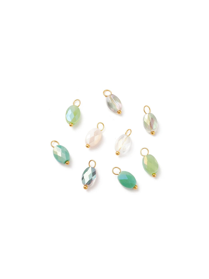 Gold Sea Glass Iridescent Glass Charms | Assorted