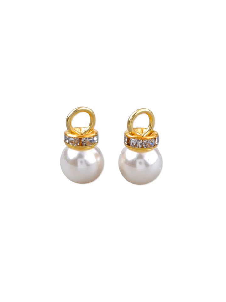 Gold Pearl and Rhinestone Collared Charm