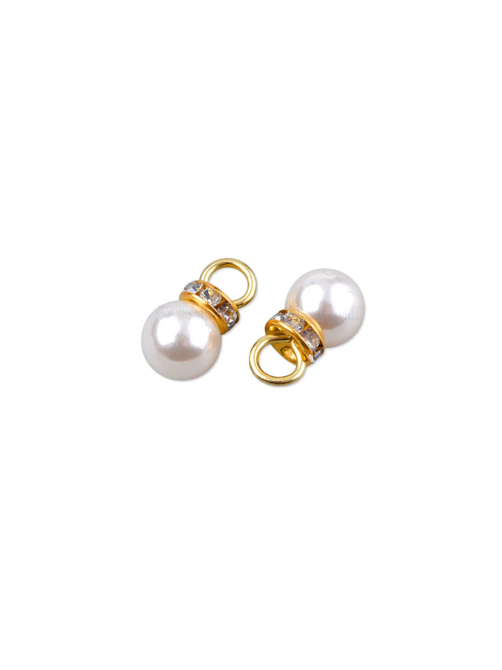 Gold Pearl and Rhinestone Collared Charm