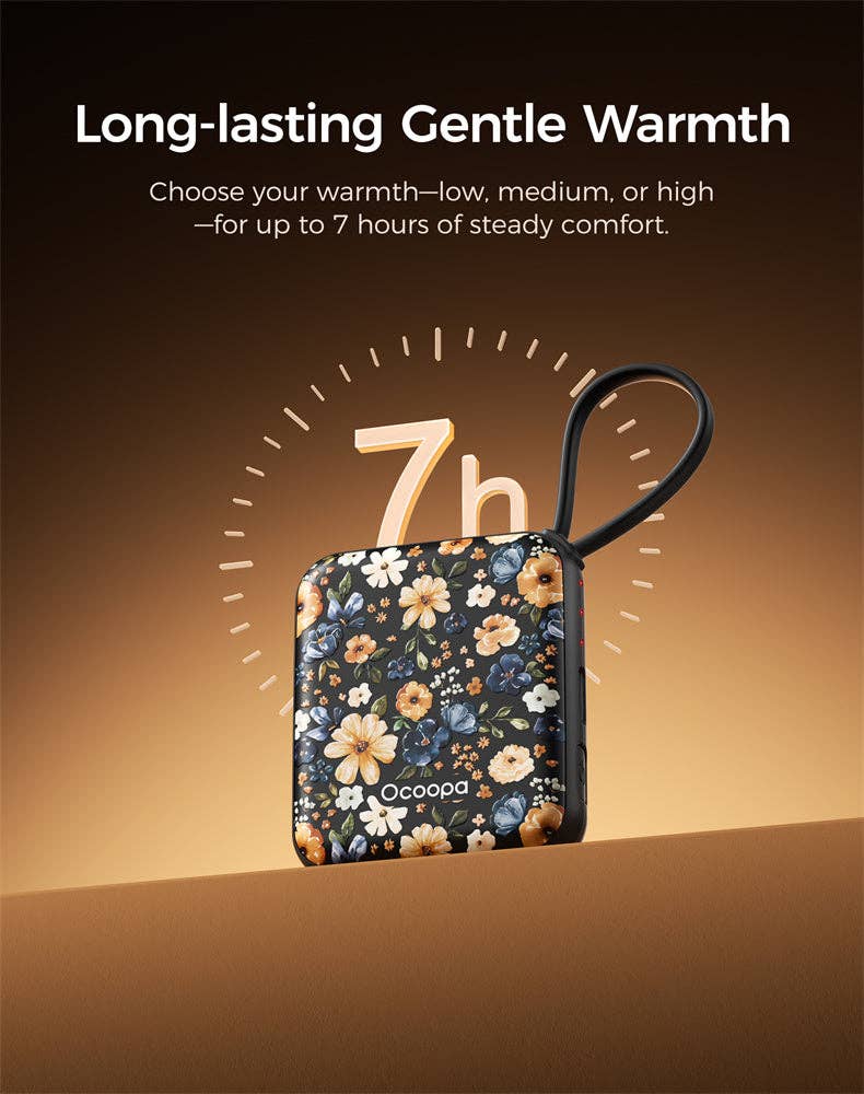 Ocoopa UT5 Nano Floral Reusable Hand Warmer: Flower