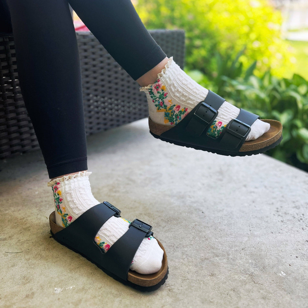 Audrey Vintage Ankle Socks: White