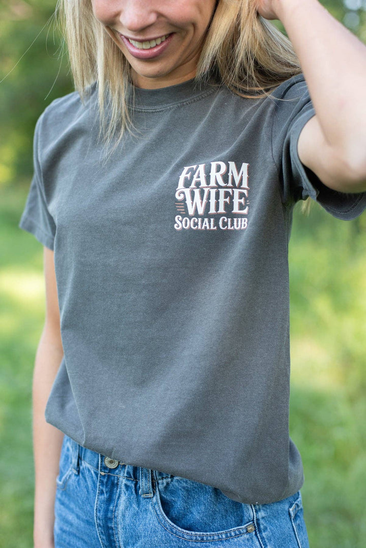 Farm Wife Social Club Charcoal Graphic Women's Tee