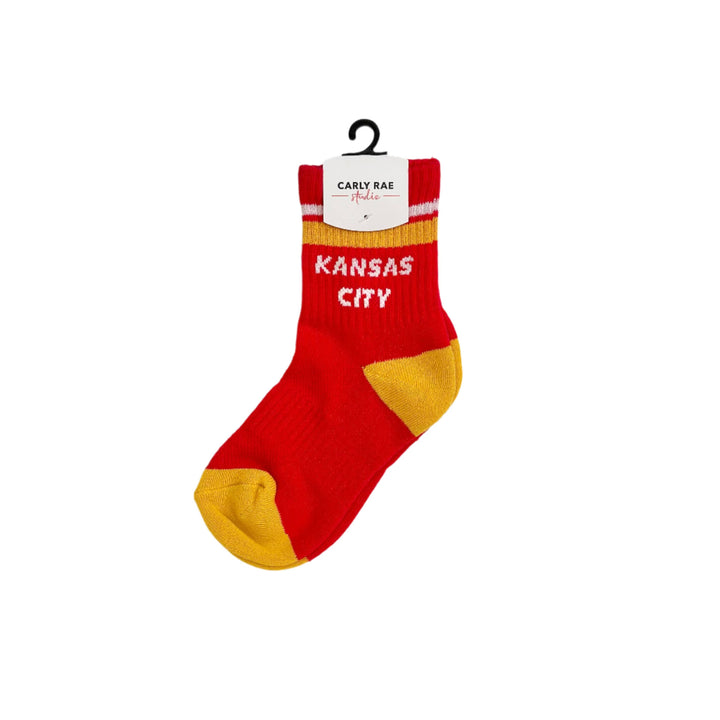 Kansas City Crew Socks - YOUTH - Red with Yellow & White Str