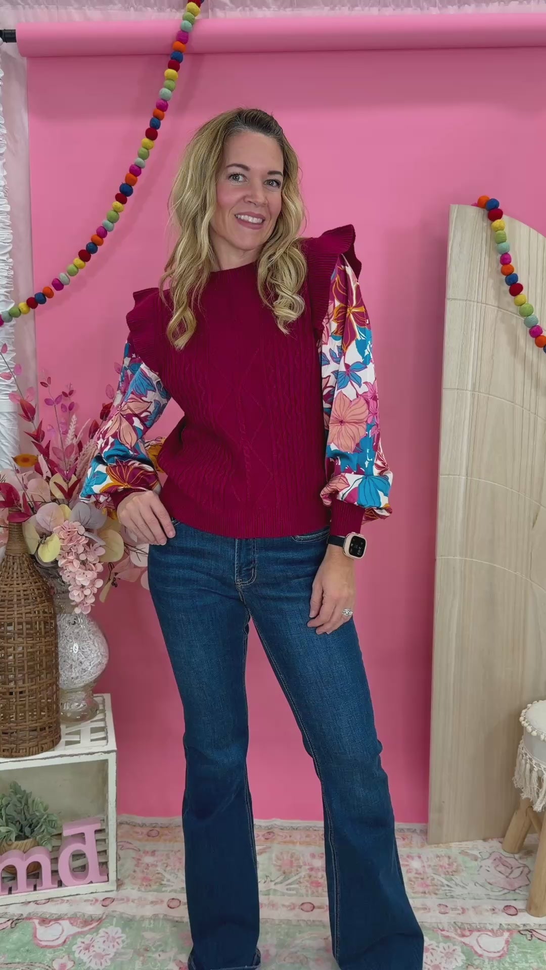 Bloom and Ruffle Knit Top