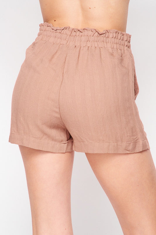 Paper Bag Leinen Shorts
