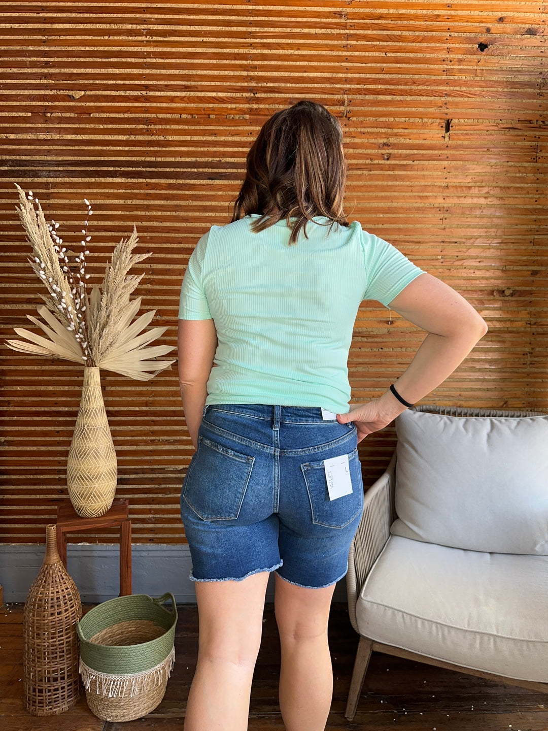 Mint Green Cut Out Top