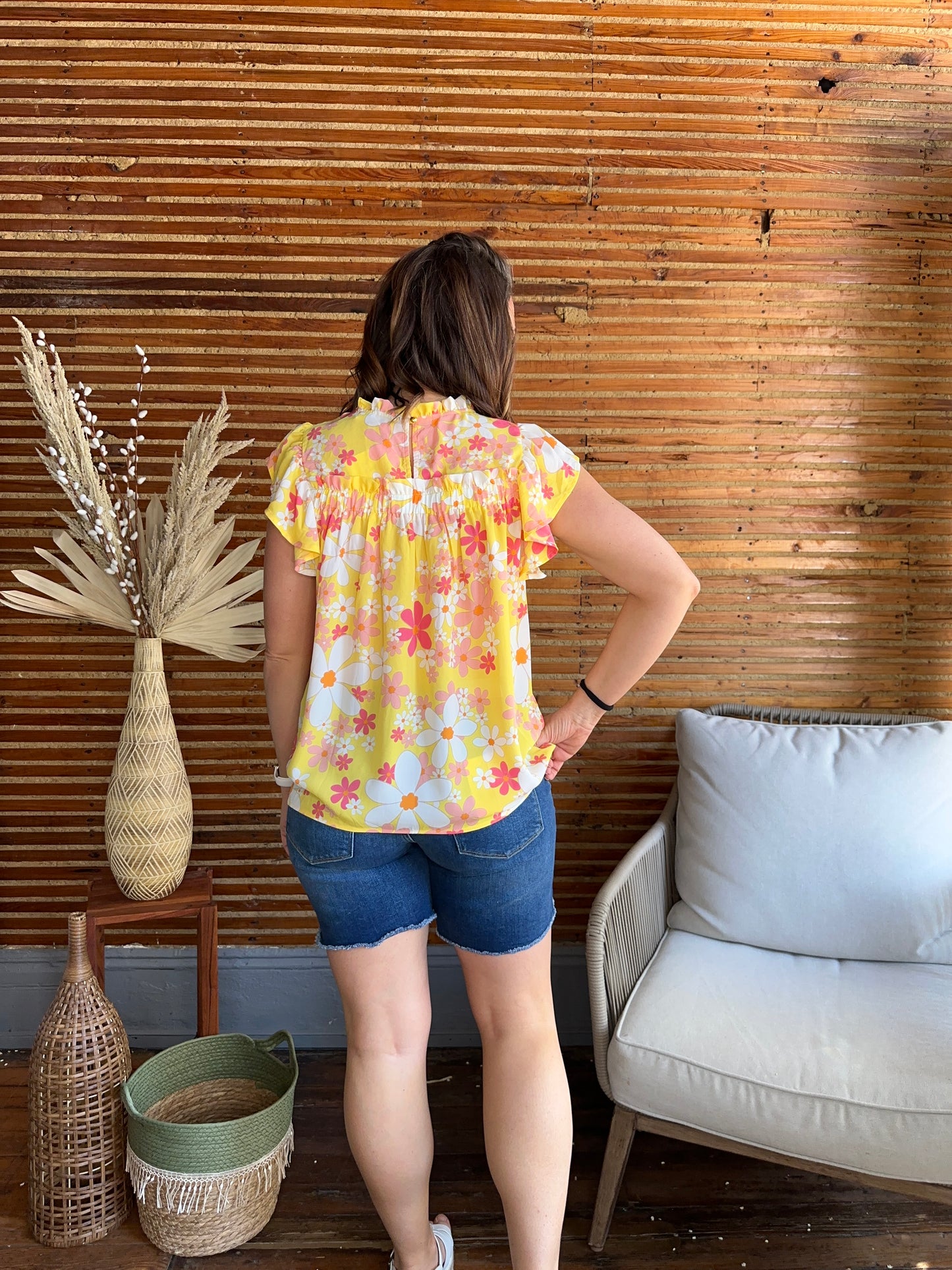 Yellow Floral Top