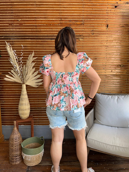 Puff Sleeve Floral Top